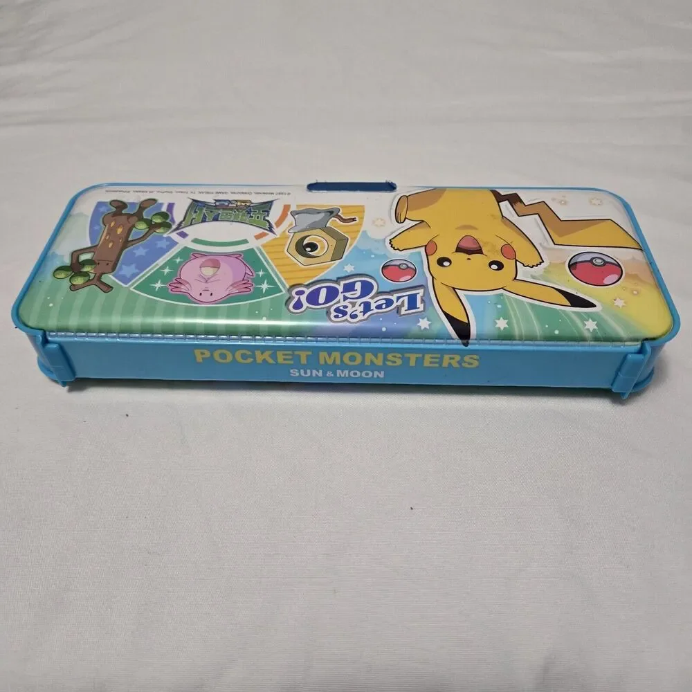 Vintage 1997 Nintendo Pokemon Pencil Case Pocket Monsters Japan Padded 2 Sides